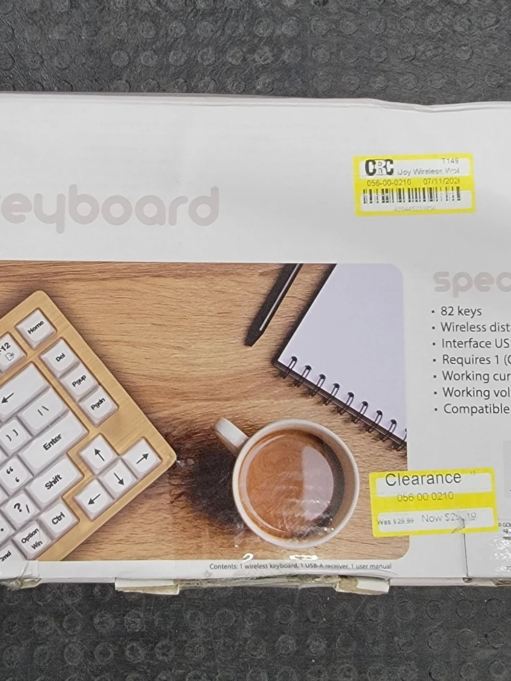 Ijoy Wireless White and Wood-Accent Keyboard